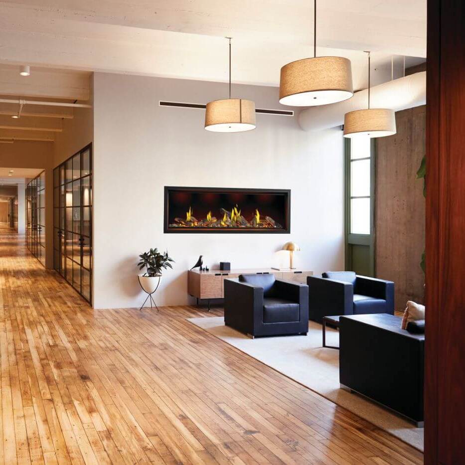 Napoleon Tall Linear Vector 74" Gas Fireplace with Luminous Logs - TLV74L