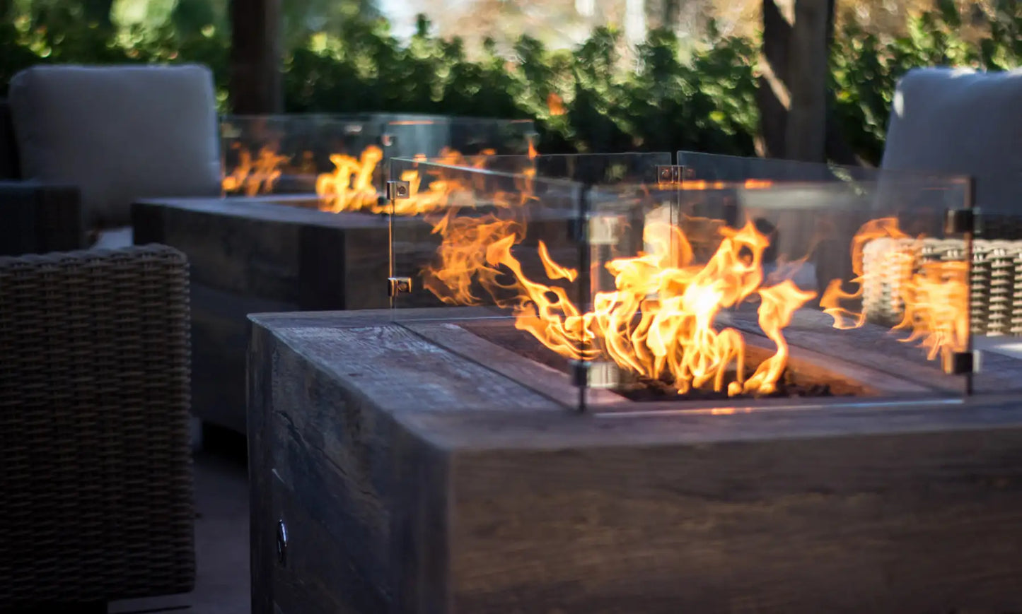 The Outdoor Plus Catalina Wood Grain Fire Pit