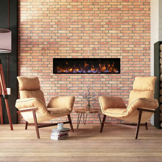 Amantii Panorama BI Deep Smart Electric Fireplace - 72" Indoor/Outdoor, WiFi Enabled