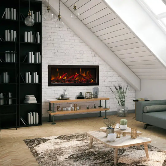 Amantii Panorama BI Deep Smart Electric Fireplace - 50" Indoor/Outdoor, WiFi Enabled