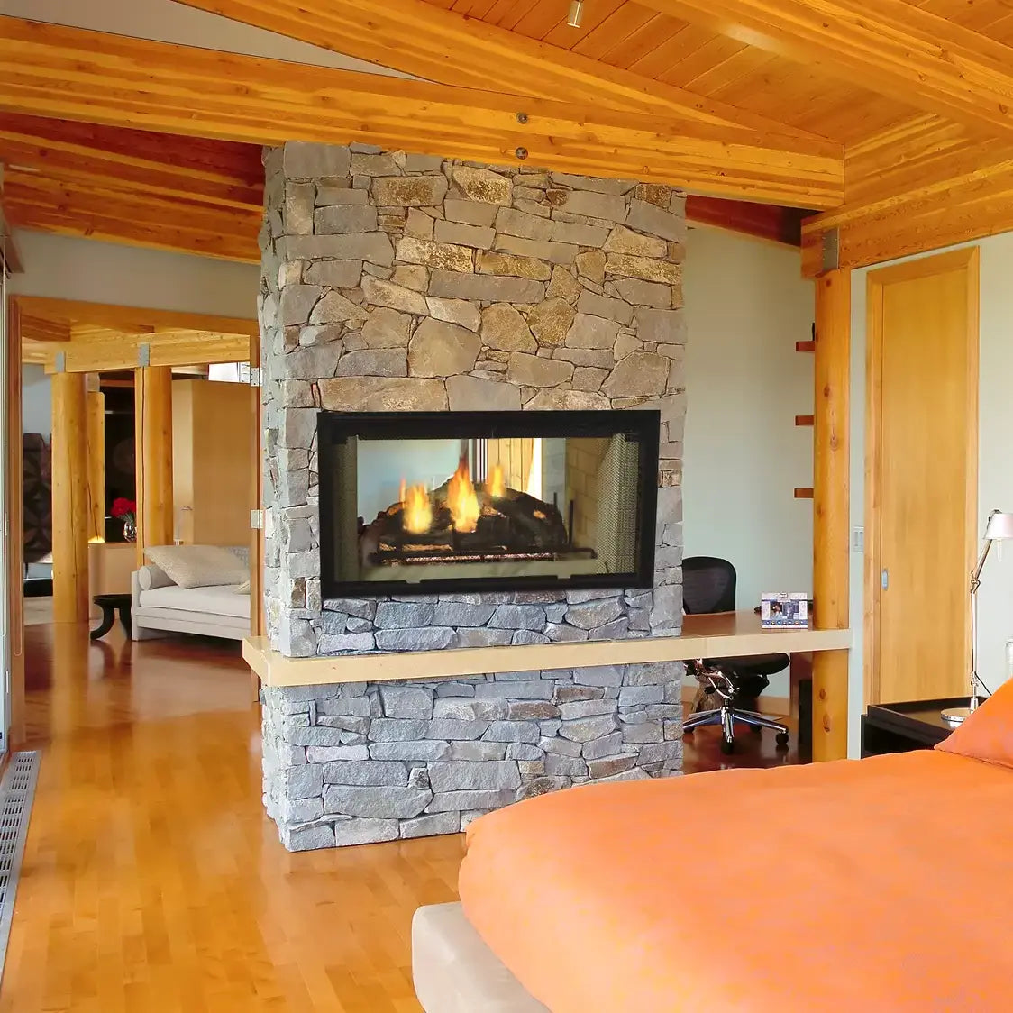 Majestic Designer See-Through 42" Radiant Wood Burning Fireplace