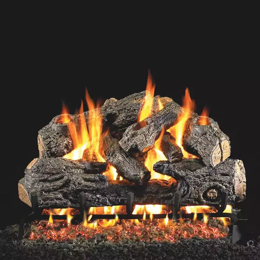 Peterson Real Fyre Outdoor Charred Northern Oak Vented Gas Log Set