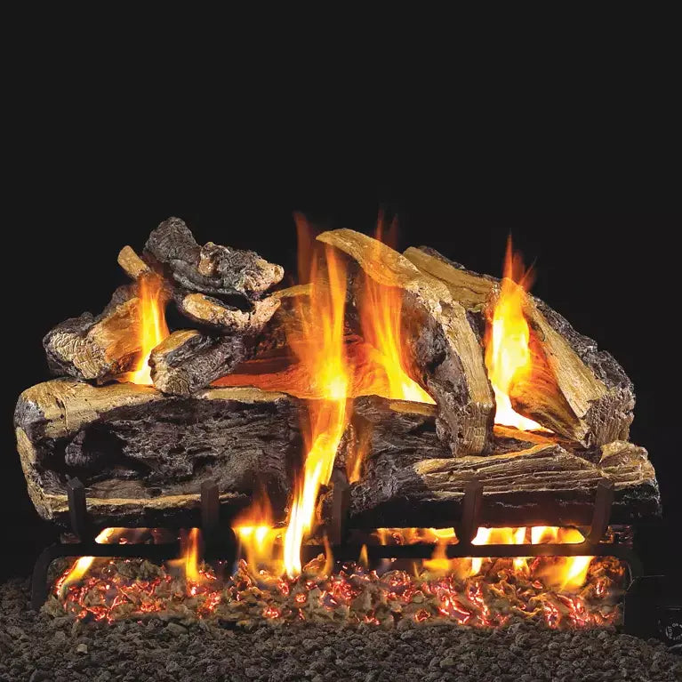 Peterson Real Fyre Charred Rugged Split Oak Vented Gas Log Set