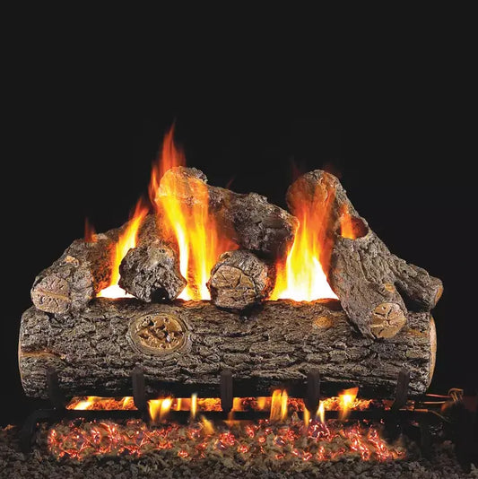 Peterson Real Fyre Outdoor Golden Oak Designer Plus Vented Gas Log Set