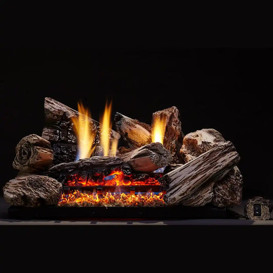 Monessen Moxie 8-Piece Log Set includes Vent-Free Glow Getter Millivolt Burner