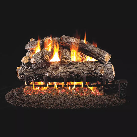 Peterson Real Fyre Outdoor Rustic Oak Designer Vented Gas Log Set