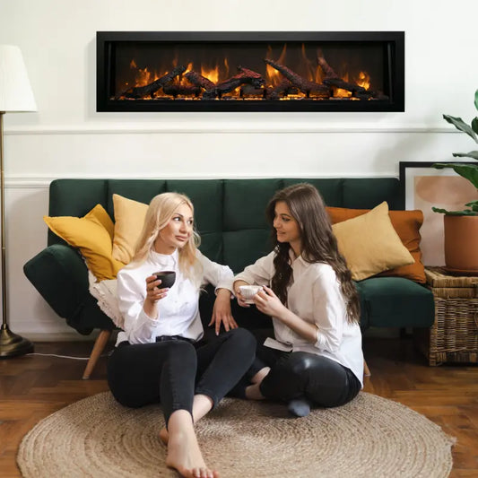 Amantii Panorama BI Deep XT Smart Electric Fireplace - 88" Indoor/Outdoor, WiFi Enabled