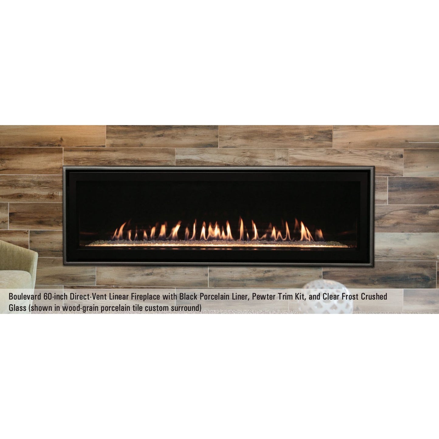 Empire Boulevard Direct Vent 60" Fireplace with Multi-Function Remote