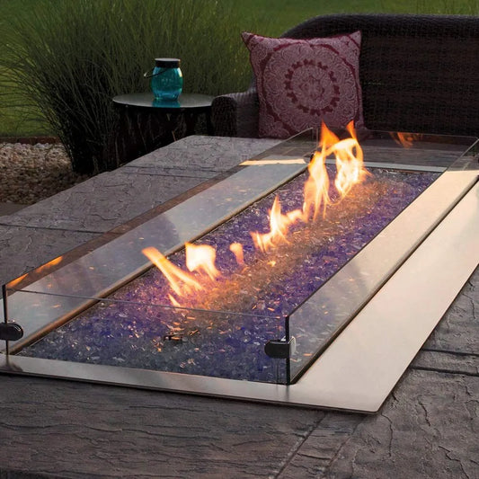 Empire 48" Carol Rose Linear Coastal Collection Fire Pit - Multicolor LED Lighting