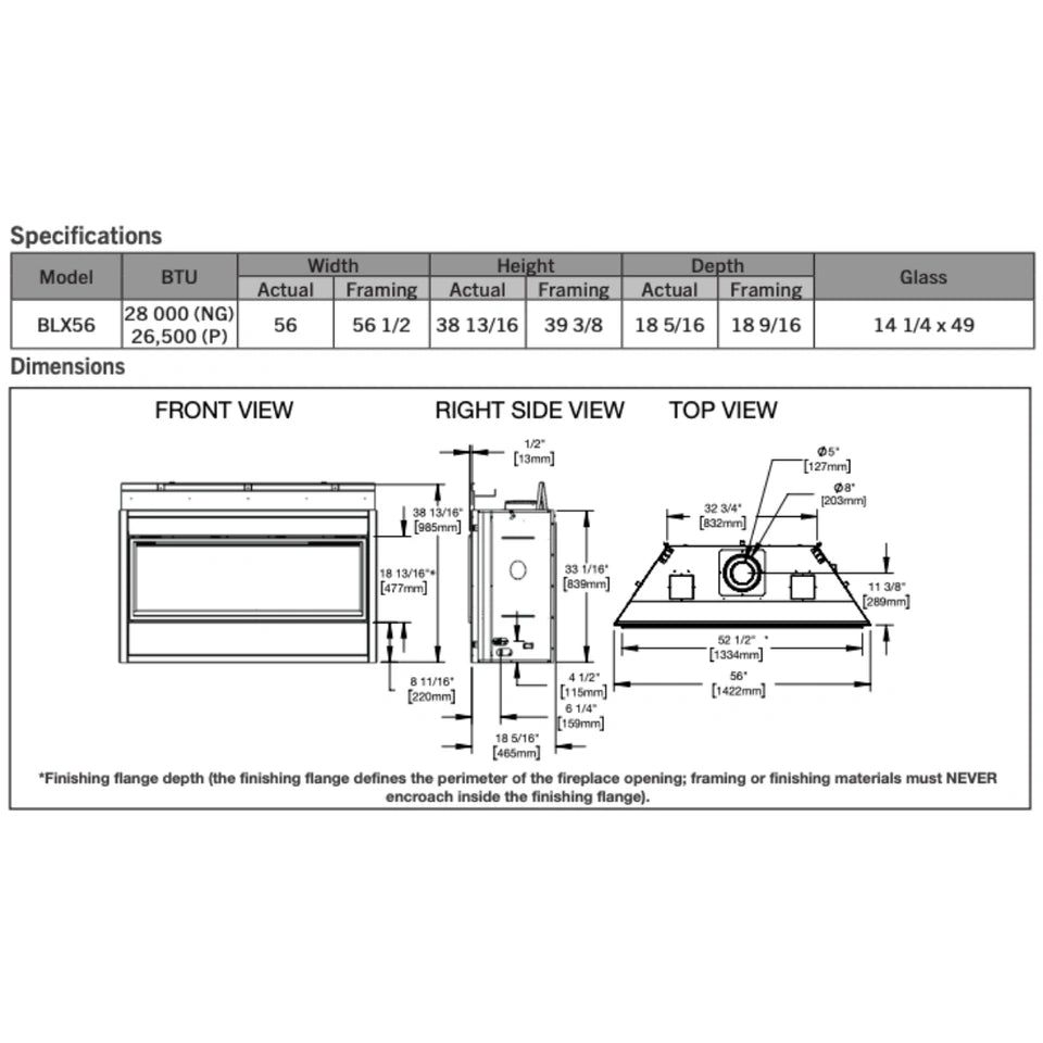Napoleon Ascent Linear Premium Direct Vent Gas Fireplace - 56"