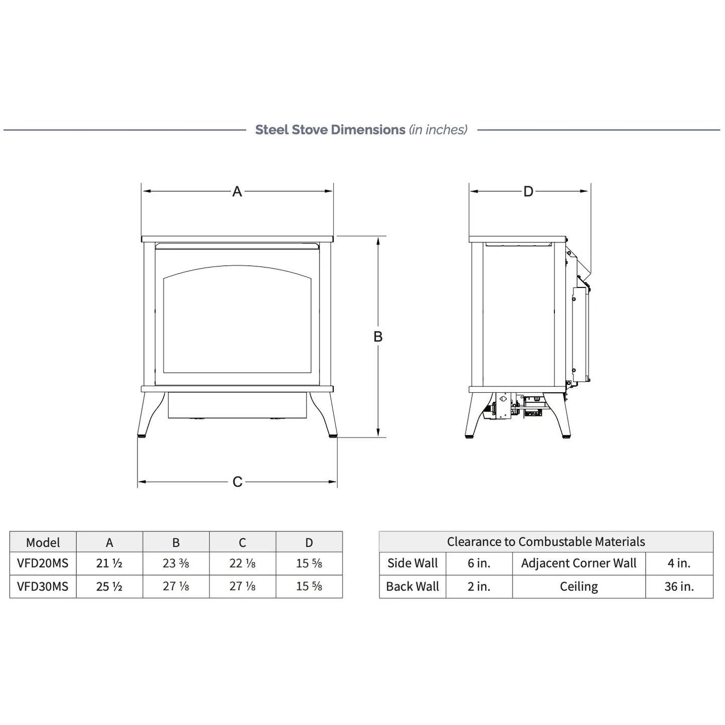 Empire Spirit Vent-Free Steel Gas Stove - Medium - 25"