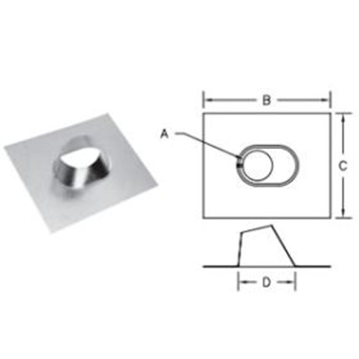 Duravent B-Vent 8" Adjustable Roof Flashing