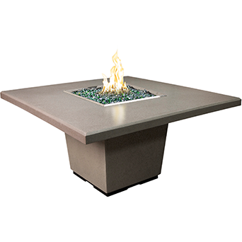 American Fyre Designs Cosmopolitan Square Dining 60" Fire Pit Table