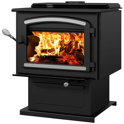 Drolet Escape 2100 Wood Stove with Brushed Nickel Trims