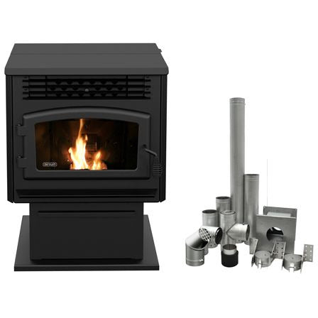 Drolet ECO-55 Pellet Stove with 3" Ground Floor Kit