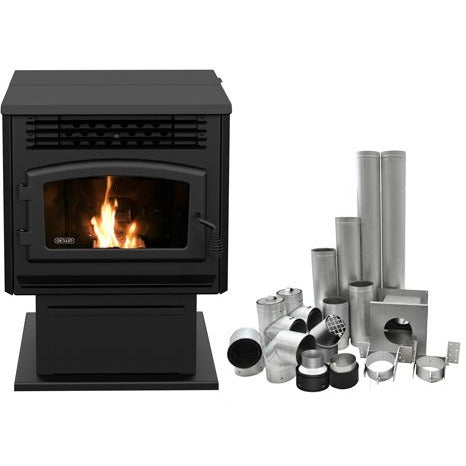 Drolet ECO-55 Pellet Stove with 4" Basement Venting Kit