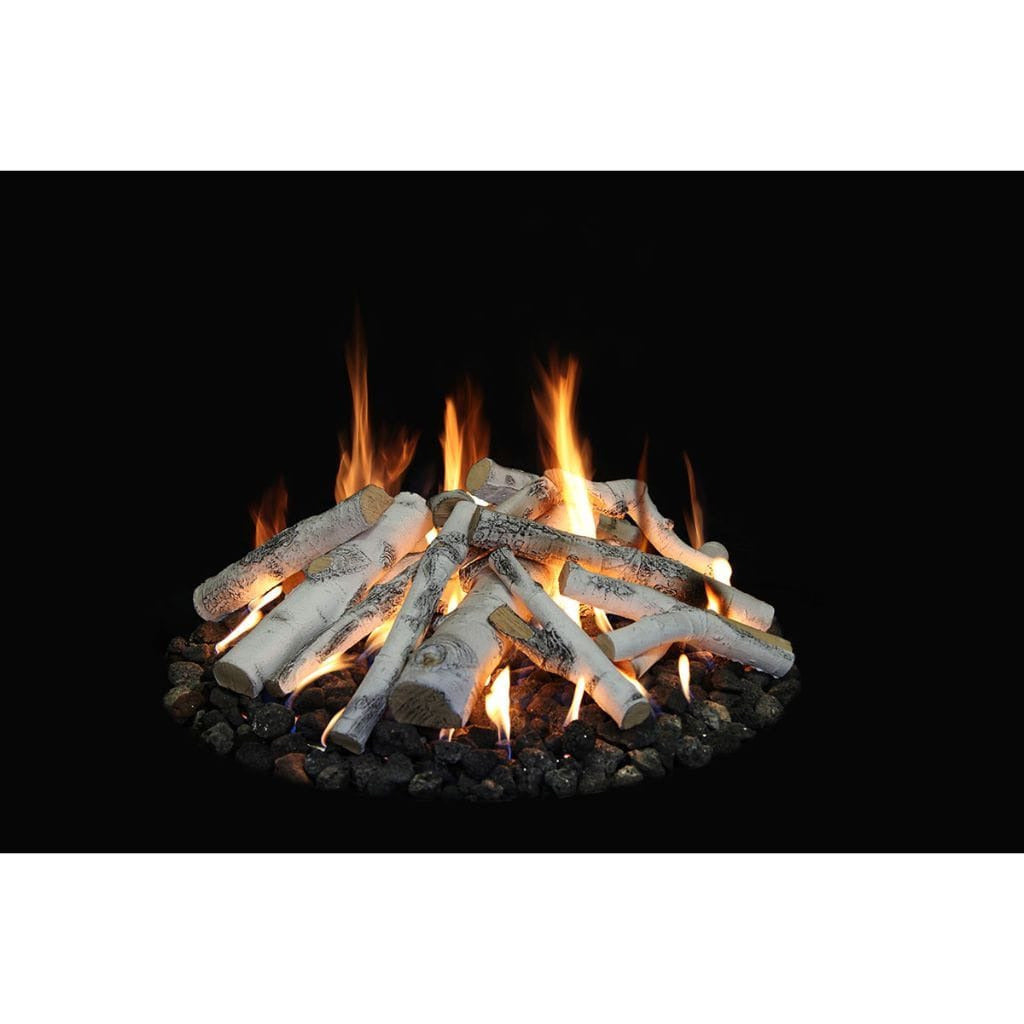 Grand Canyon Aspen (Birch)-16 PC Fire Pit Gas Log Set (includes Burner)